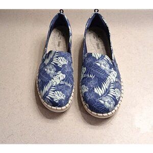 Clarks Women’s Cloudsteppers Step Slip-On Loafer Blue Tropic Shoes Size 7 Wide
